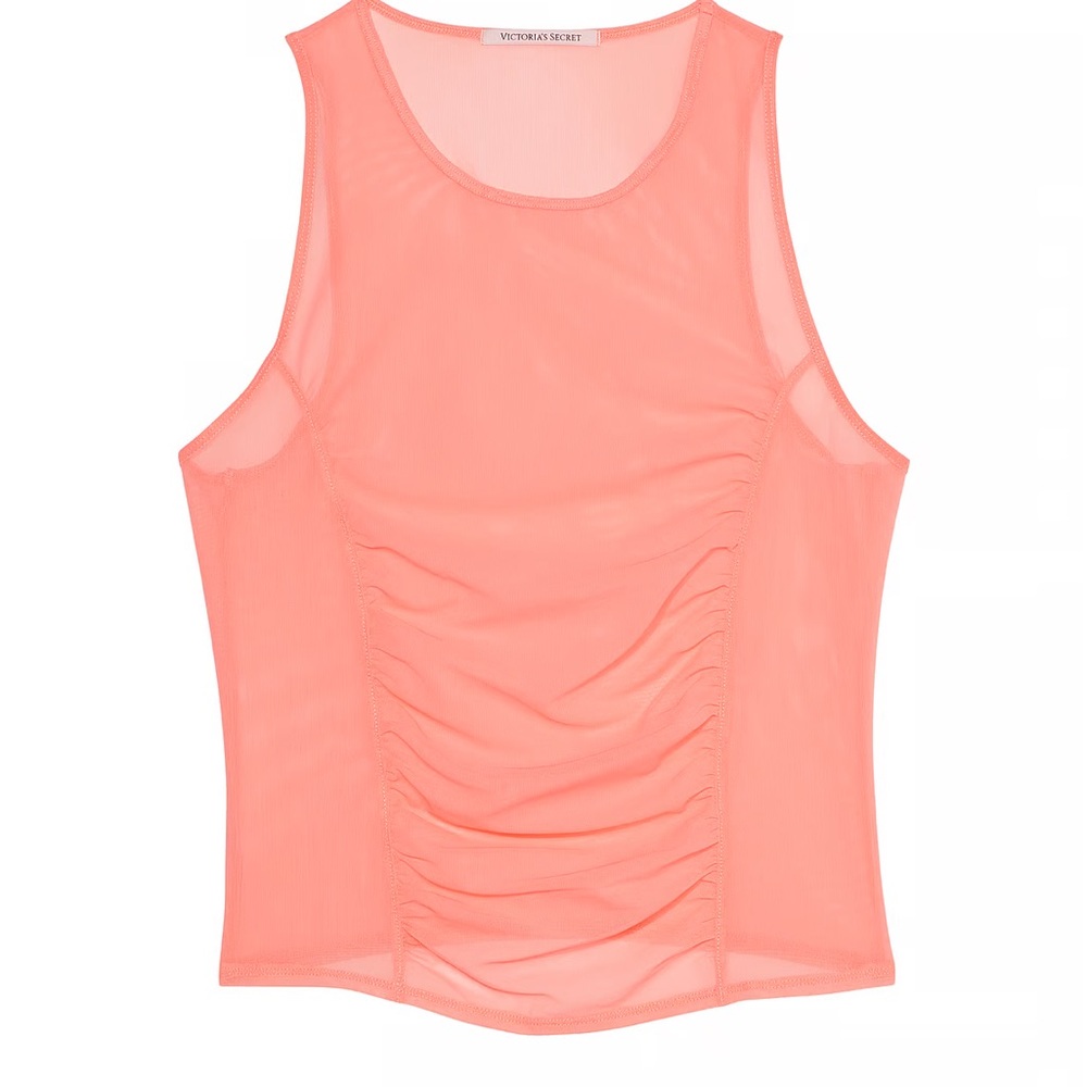 VSX Peachy Coral Sleeveless Mesh Top